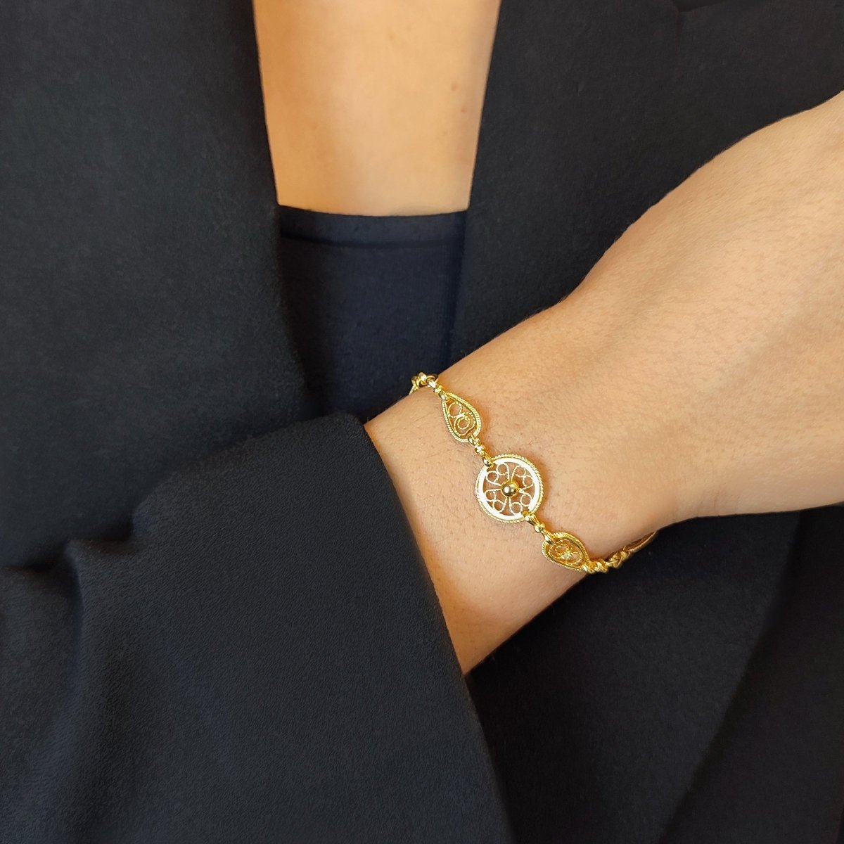 Pulseira Filigrana em Ouro 19kl (21cm) - Loja do Ouro