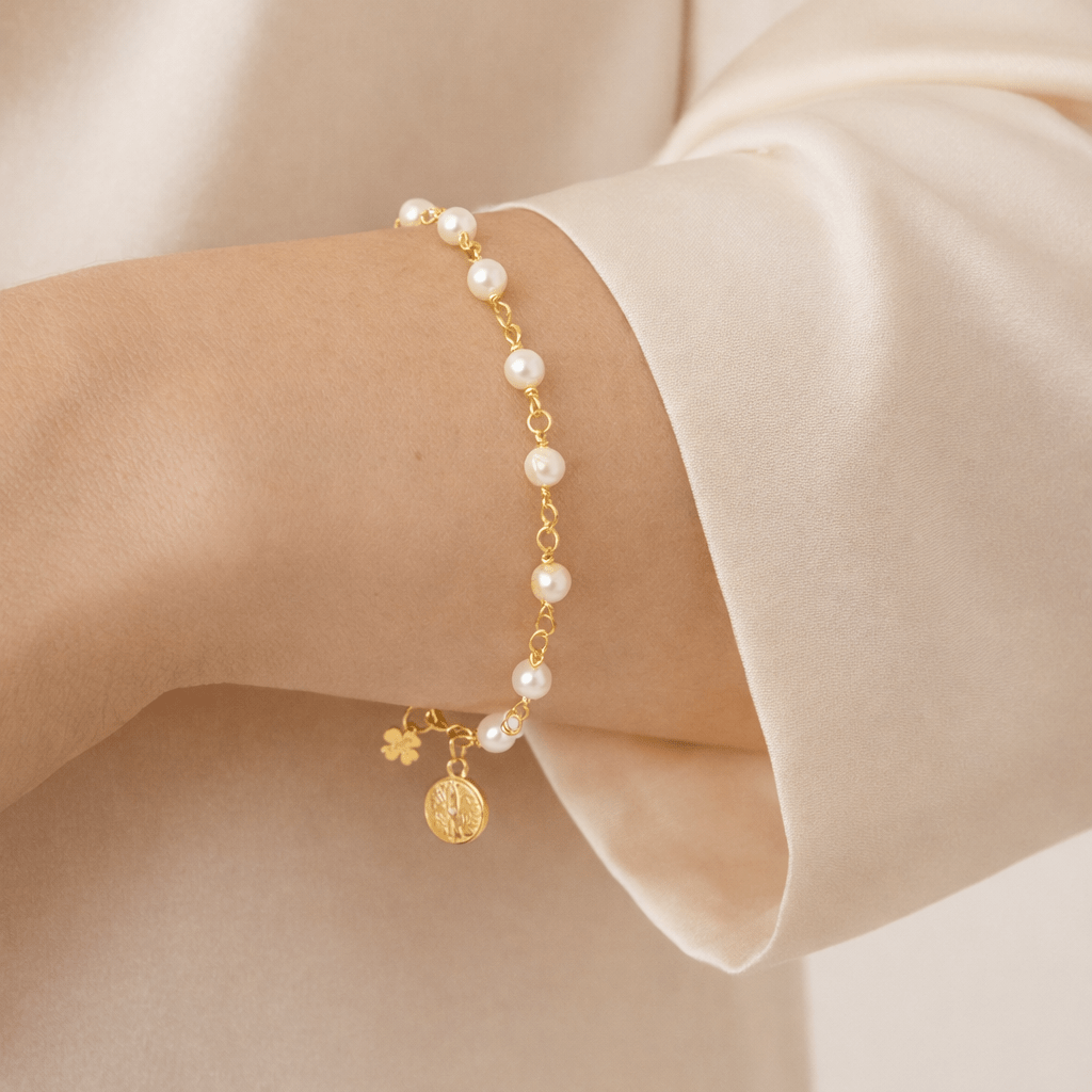 Pulseira Luz em Prata Dourada (18cm) - Loja do Ouro