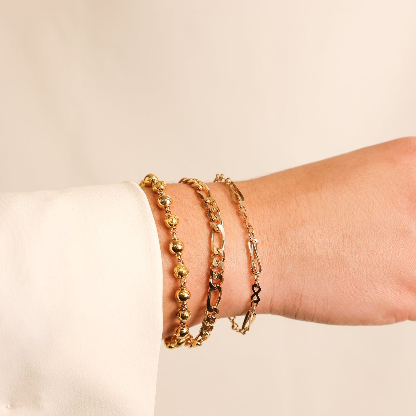 Pulseira Malha 3x1 em Ouro 19kl (18cm) - Loja do Ouro