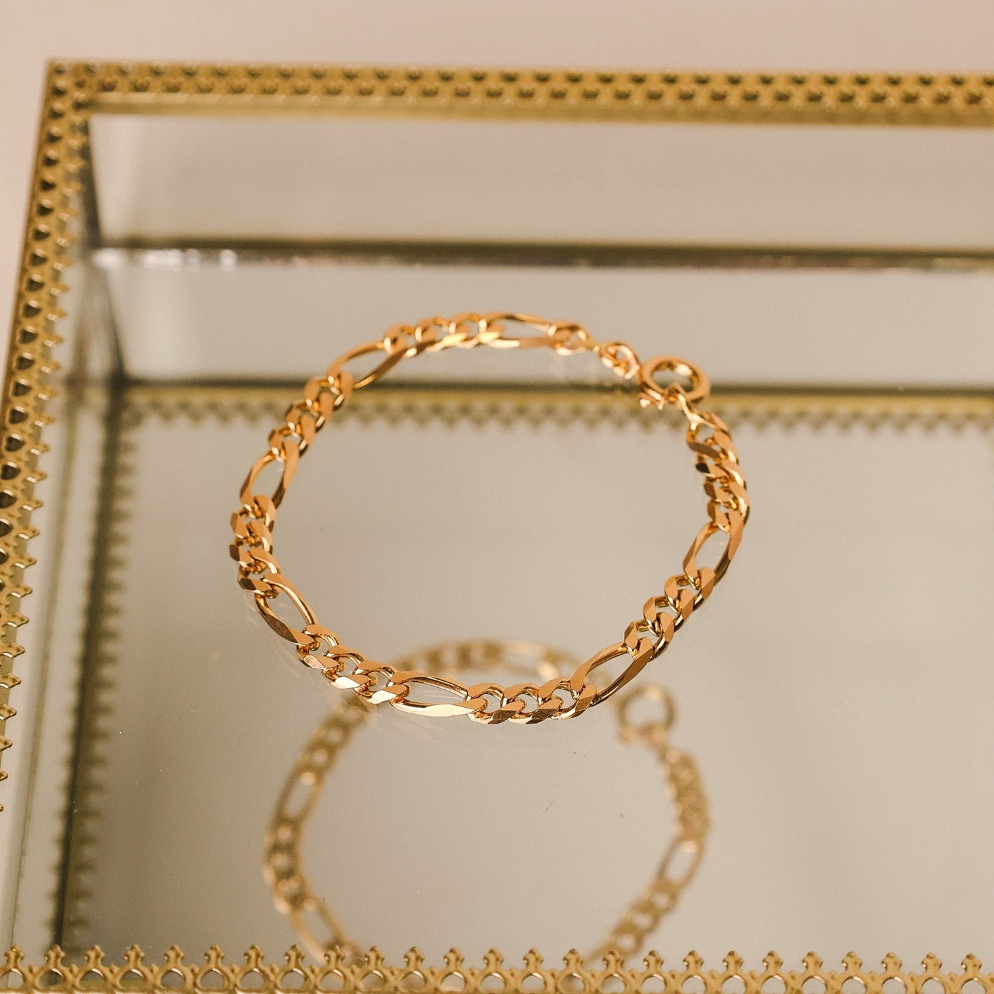 Pulseira Malha 3x1 em Ouro 19kl (18cm) - Loja do Ouro