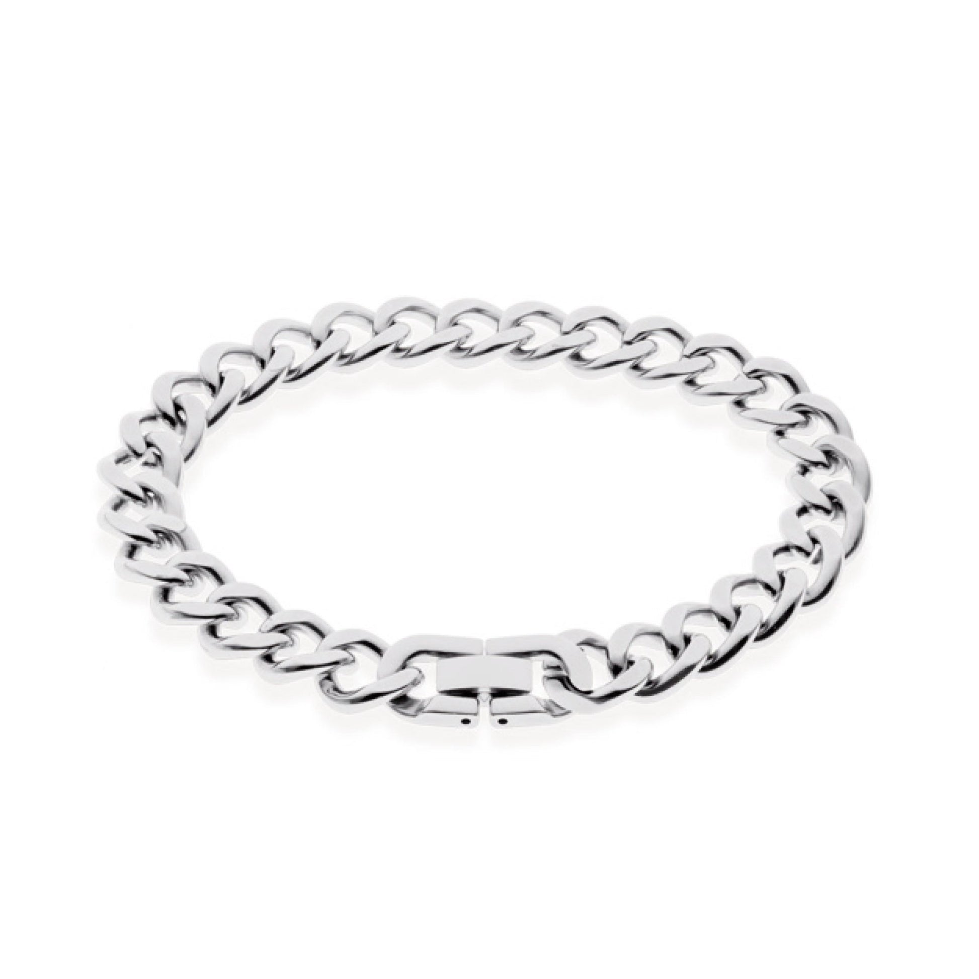 Pulseira Malha Barbela em Aço (20cm) - Loja do Ouro