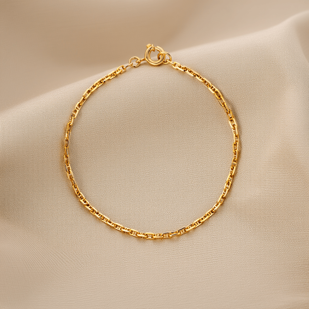 Pulseira Malha Cadeado em Ouro 19kl (14cm) - Loja do Ouro