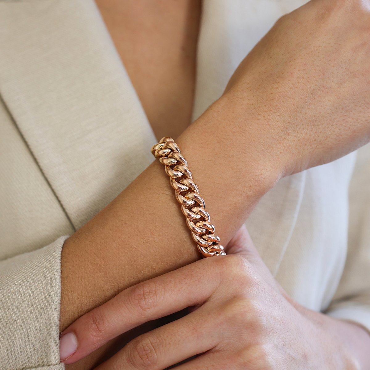 Pulseira Malha Cubana em Ouro 19kl (22cm) - Loja do Ouro