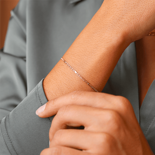 Pulseira Malha Marinheiro em Ouro 19kl para Criança (14cm) - Loja do Ouro