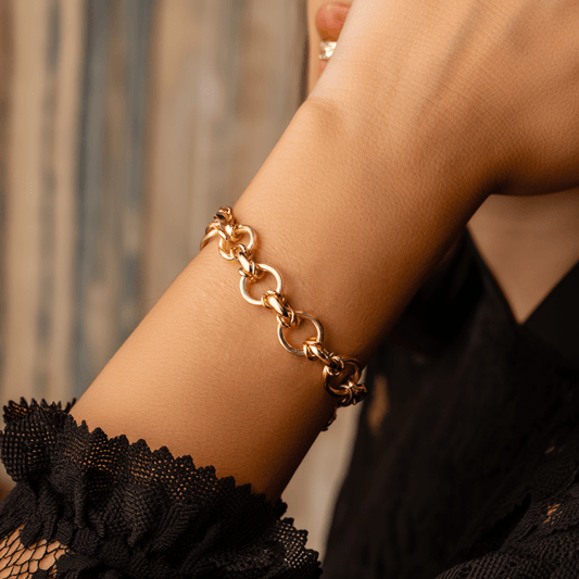 Pulseira Marquesa em Ouro 19kl com Elos Redondos (19cm) - Loja do Ouro