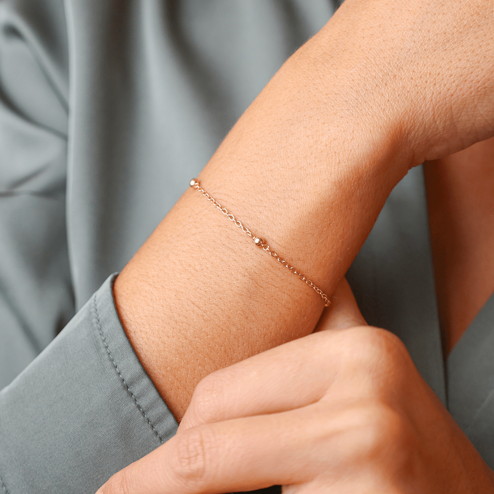 Pulseira para Criança em Ouro 19kl com Esferas (12.5cm) - Loja do Ouro