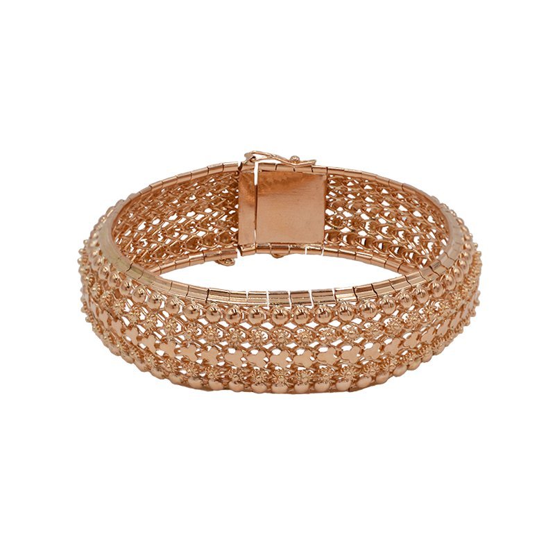 Pulseira Tapete Larga em Ouro 19kl com Caramujos - Loja do Ouro