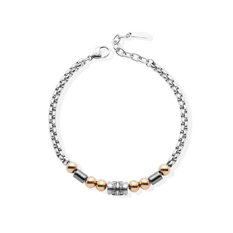 Pulseira Vortex em Aço com Contas Variadas - Loja do Ouro