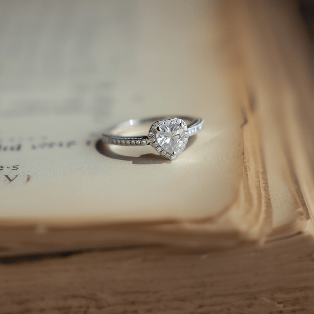 Solitário em Prata com Zircão Coração - Loja do Ouro