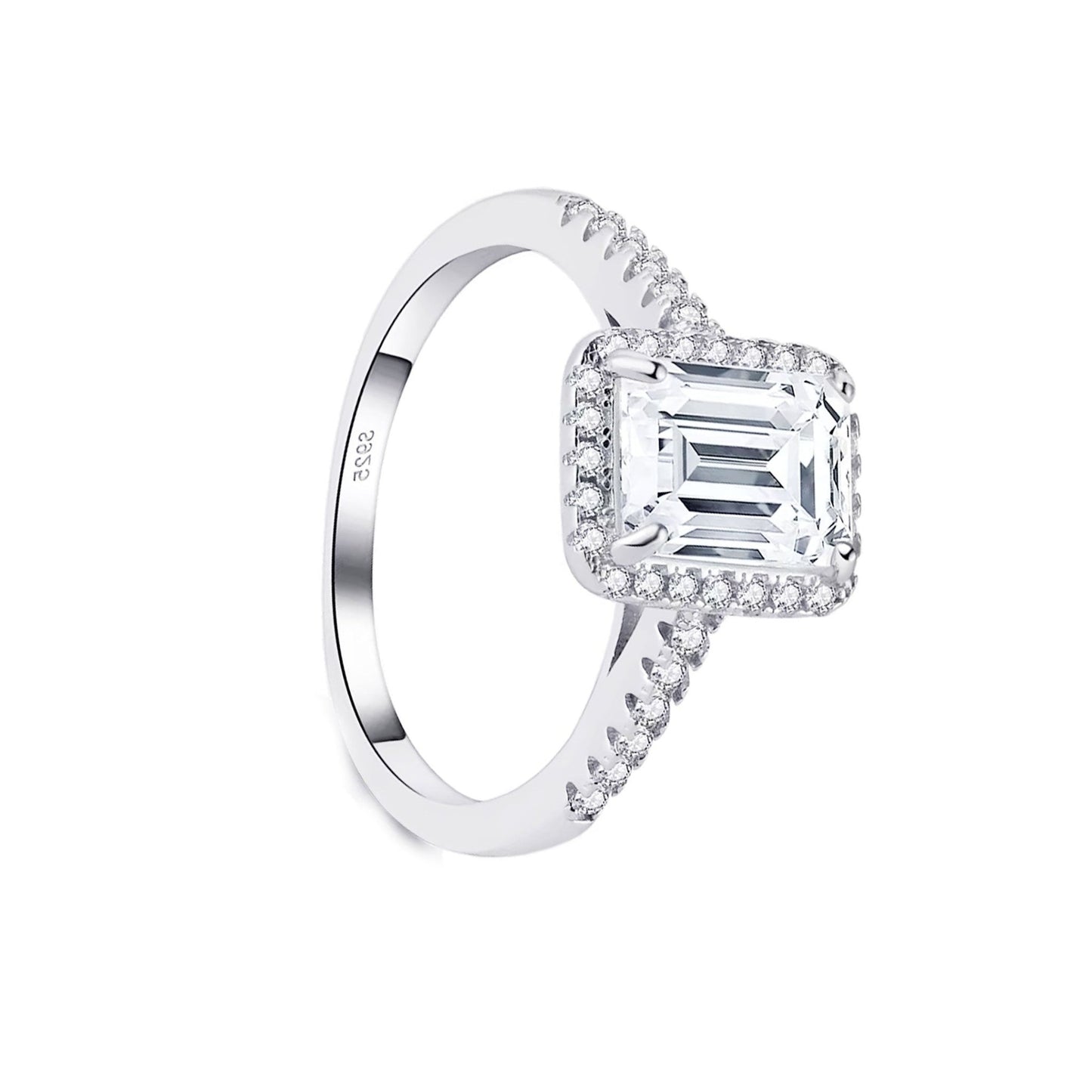 Solitário em Prata com Zircão Grande - Loja do Ouro