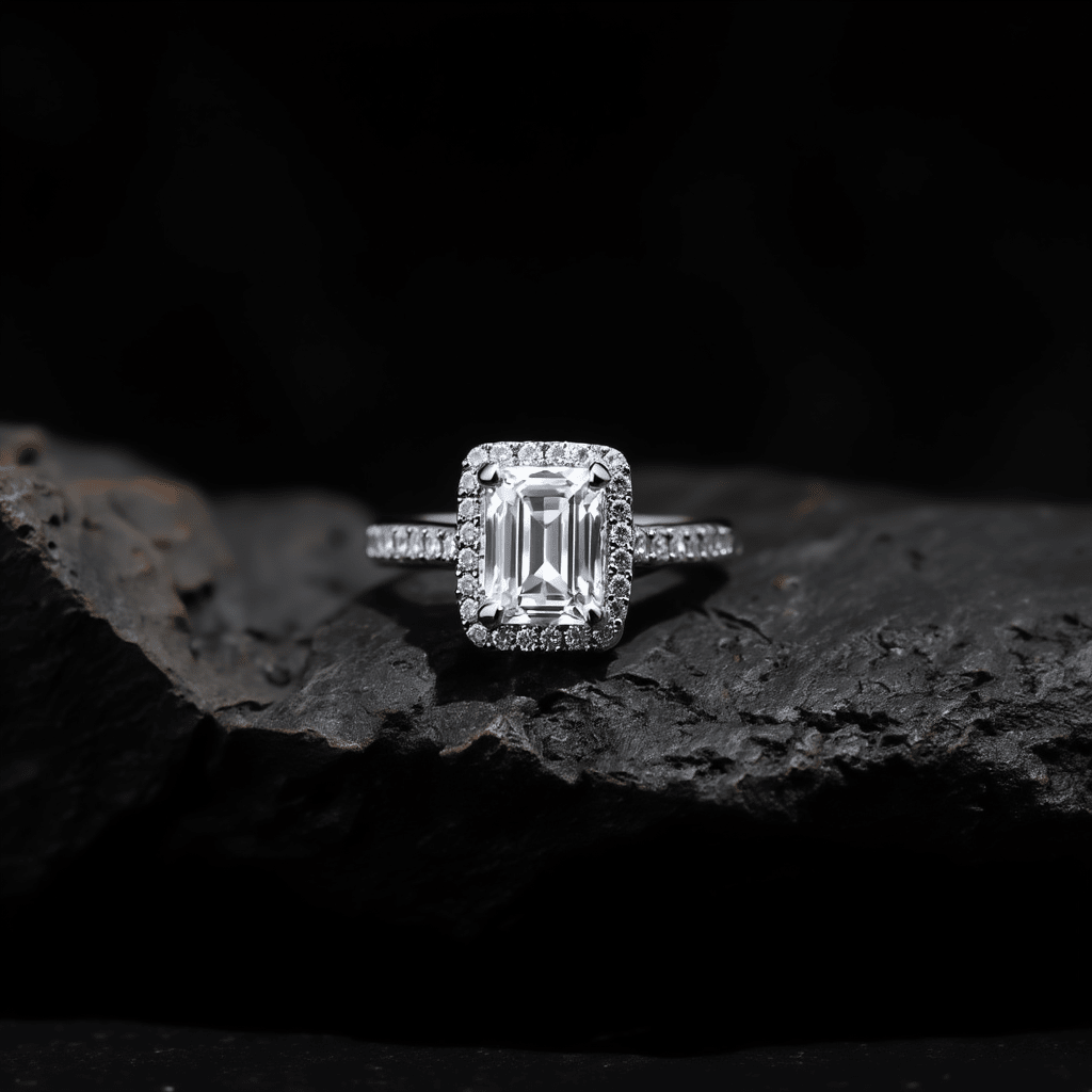 Solitário em Prata com Zircão Grande - Loja do Ouro