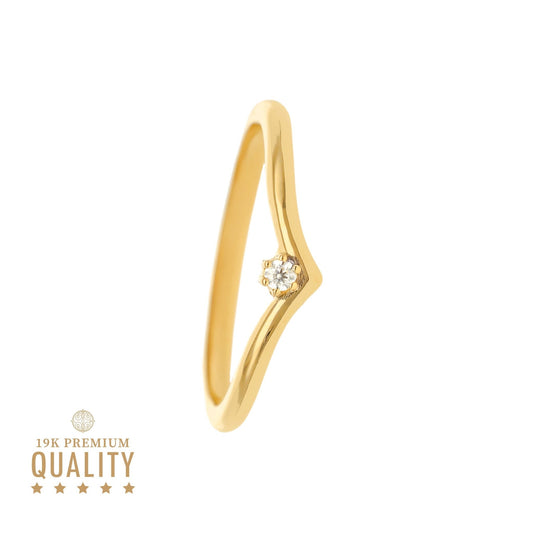 Solitário Tiara em Ouro 19kl com Diamante - Loja do Ouro