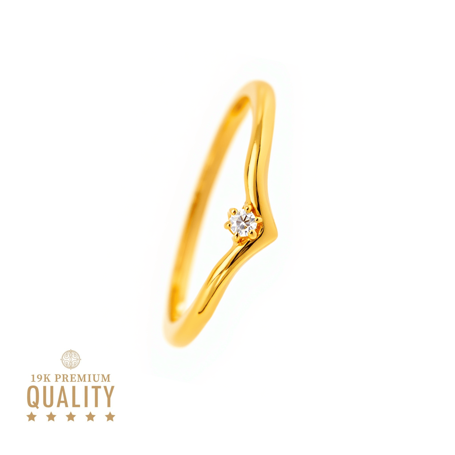 Solitário Tiara em Ouro 19kl com Zircónia - Loja do Ouro