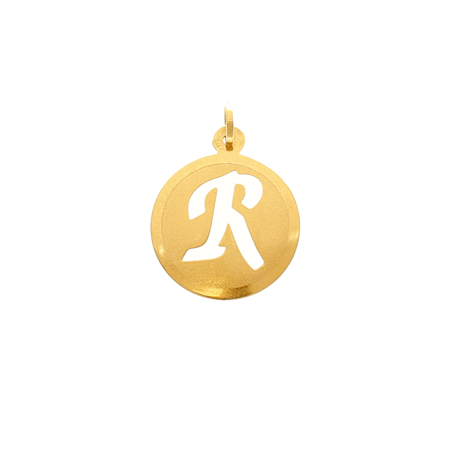 Medalha Redonda em Ouro 19kl com Letra R (1.7cm)