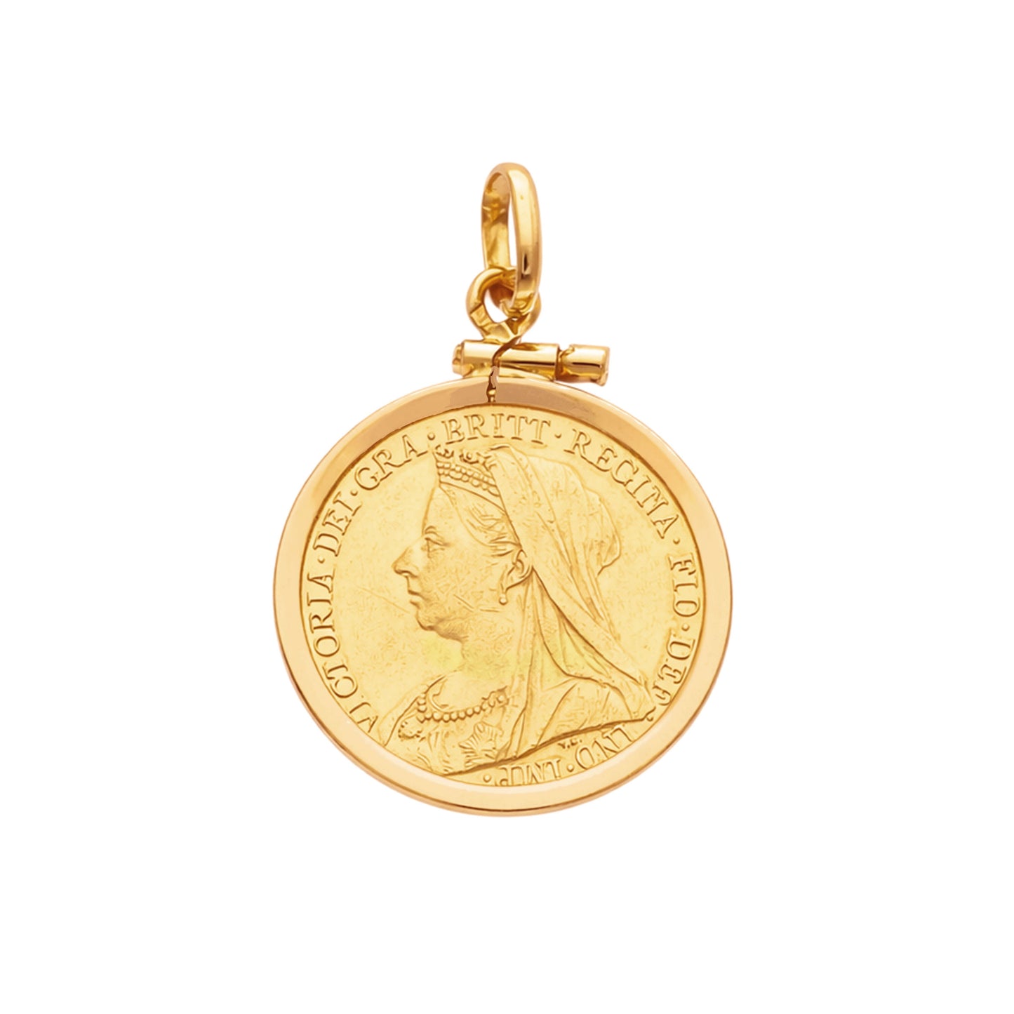 Libra Rainha Victoria (1893) em Ouro de 22kl com Aro Simples em Ouro 19kl