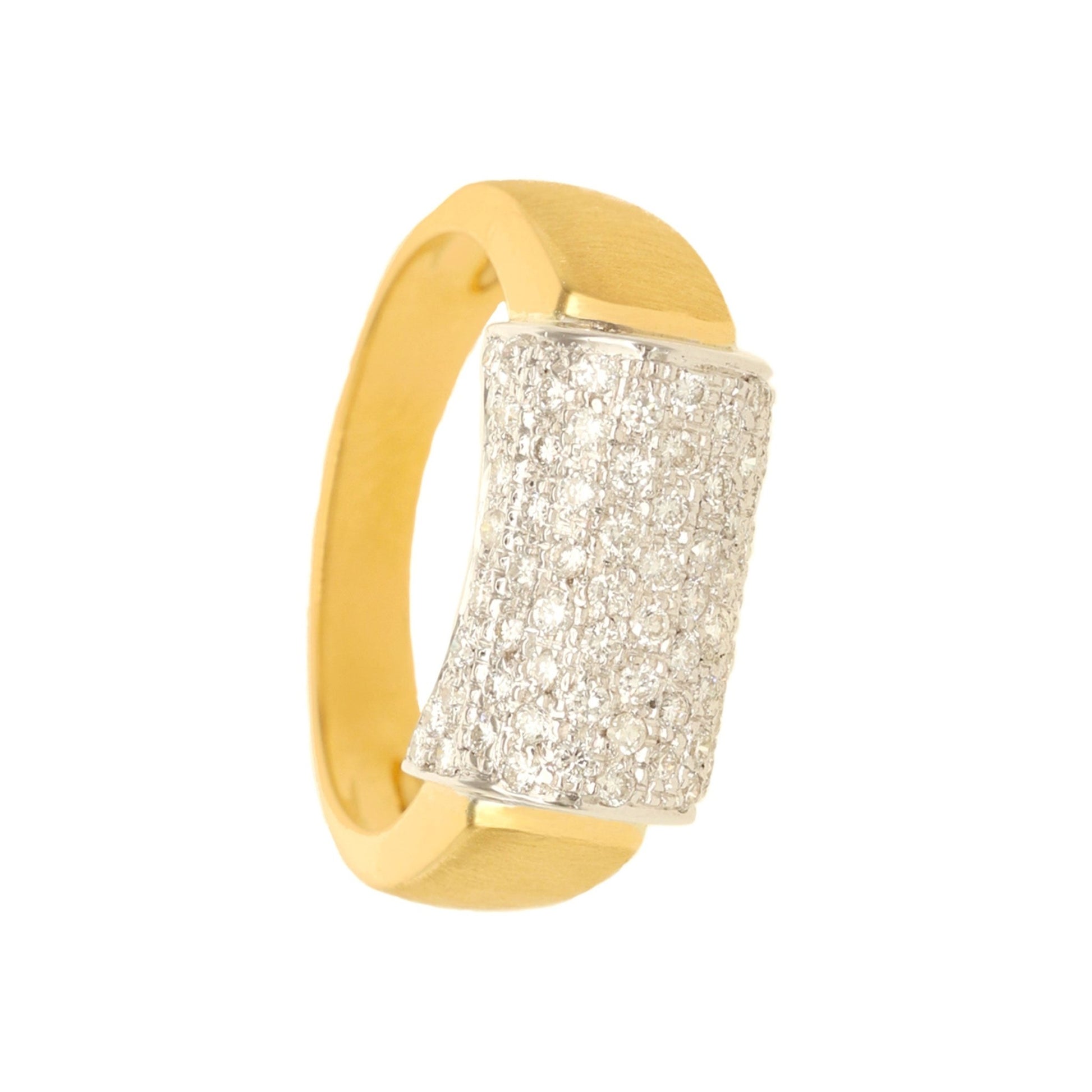 Anel Bicolor em Ouro 19kl com Diamantes (T14) - Loja do Ouro