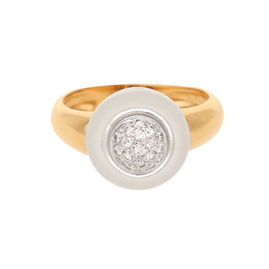 Anel Bicolor em Ouro 19kl com Diamantes (T16) - Loja do Ouro