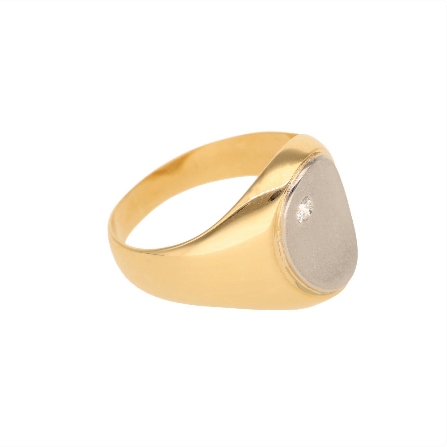 Anel Bicolor Oval em Ouro 19kl com Zircónia (T23) - Loja do Ouro