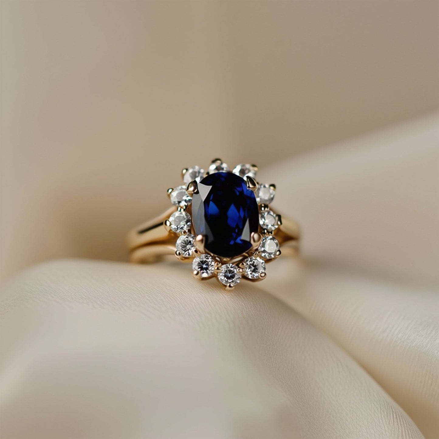 Anel Chuveiro em Ouro 19kl com Topázio e Diamantes (T9) - Loja do Ouro