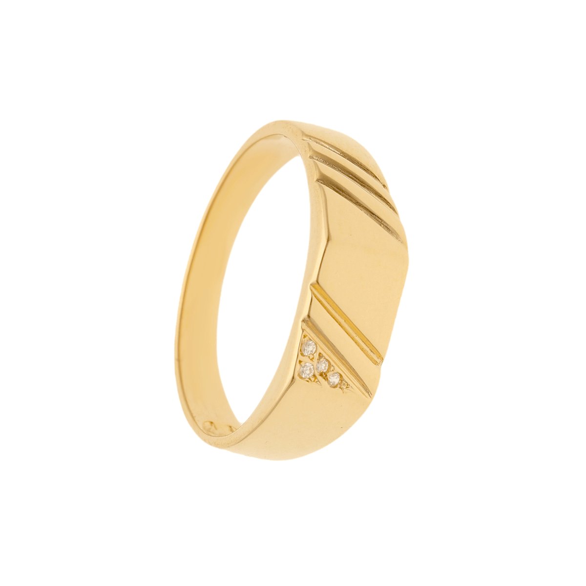 Anel de Homem em Ouro 19kl com Zirconias (T26) - Loja do Ouro