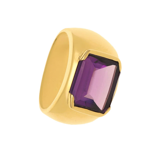 Anel em Ouro 19kl com Ametista (T16) - Loja do Ouro