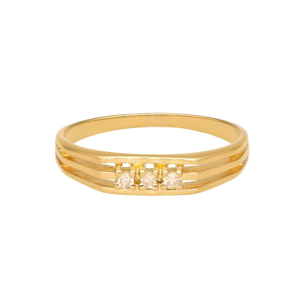 Anel em Ouro 19kl com Diamantes (T15) - Loja do Ouro