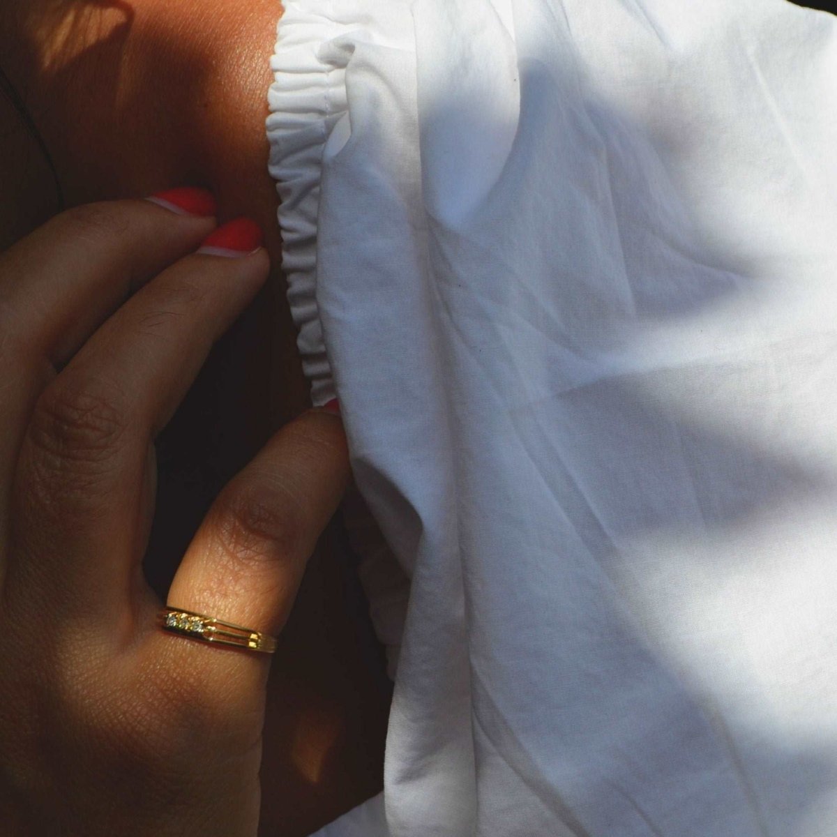 Anel em Ouro 19kl com Diamantes (T15) - Loja do Ouro