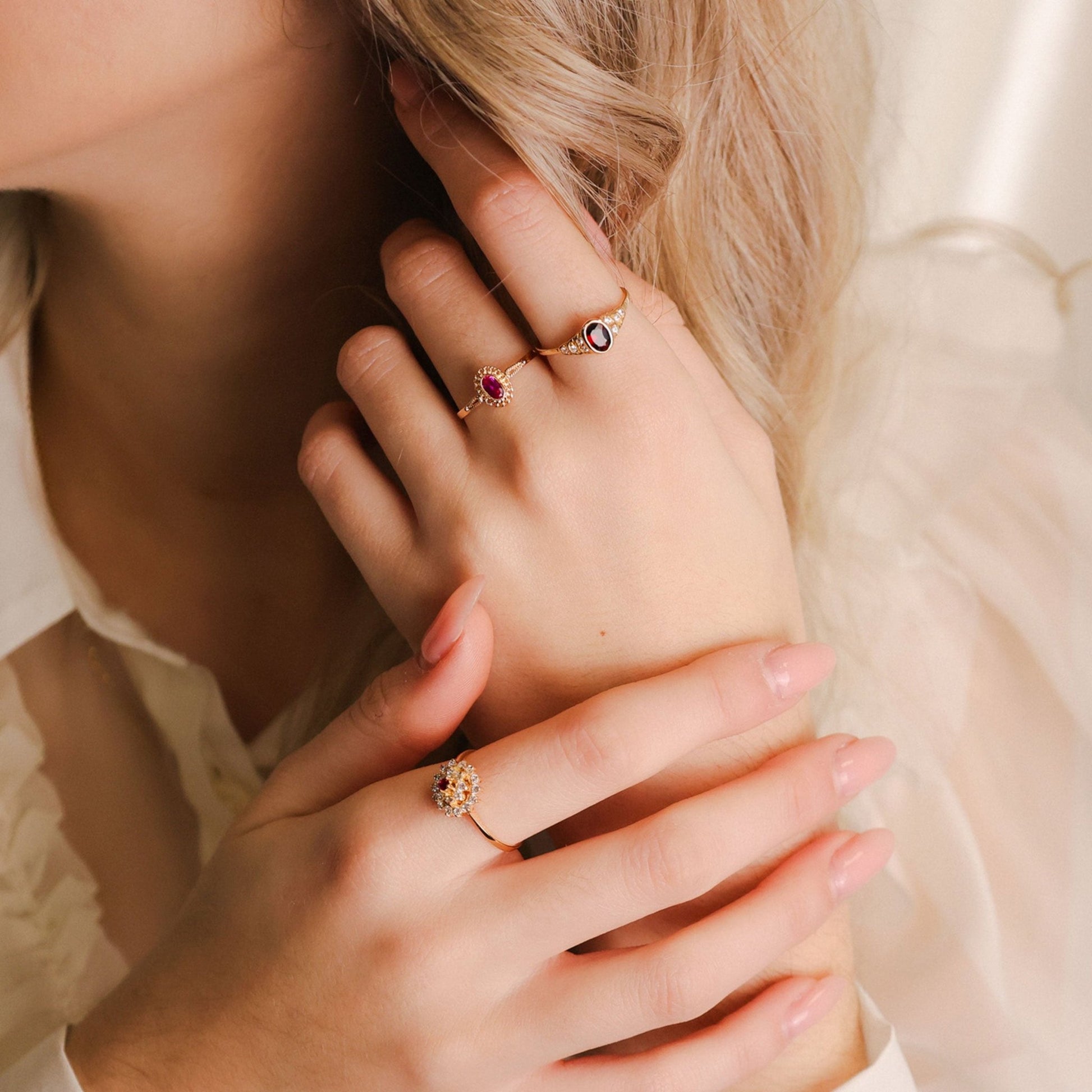 Anel em Ouro 19kl com Rubi (T15) - Loja do Ouro