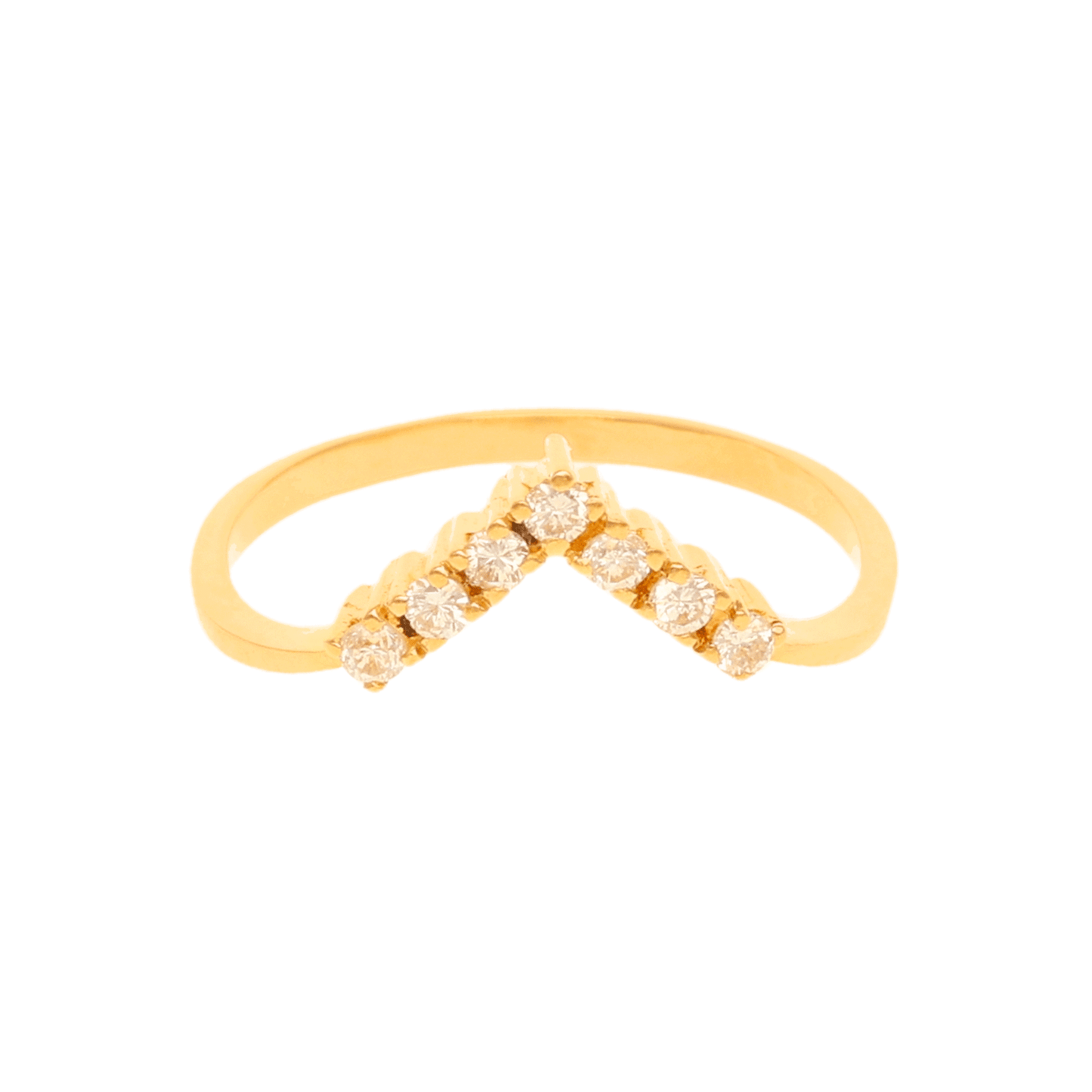 Anel em Ouro 19kl com Tiara de Diamantes (T15) - Loja do Ouro