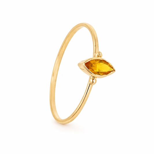 Anel em Ouro 19kl com Zircónia Amarela (T9) - Loja do Ouro