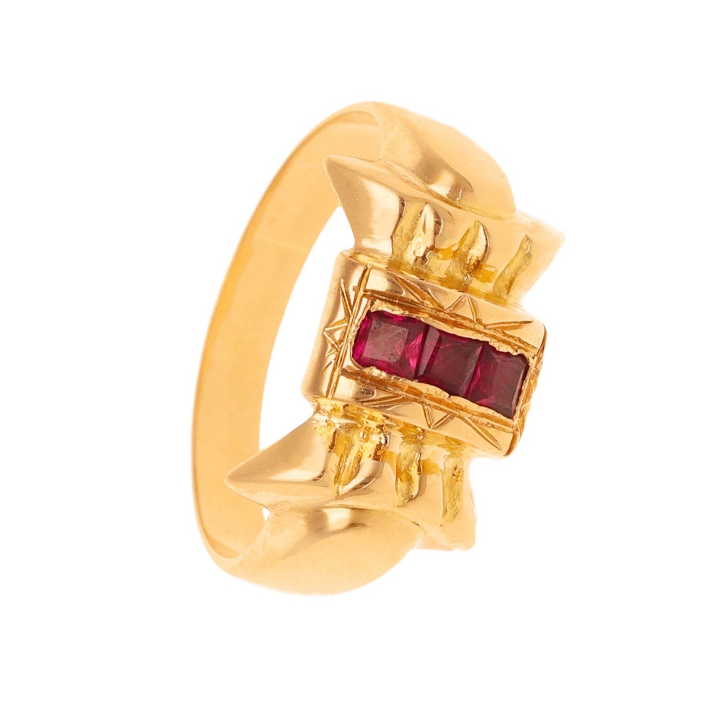 Anel em Ouro 19kl Formato Laço com Rubi (T17) - Loja do Ouro