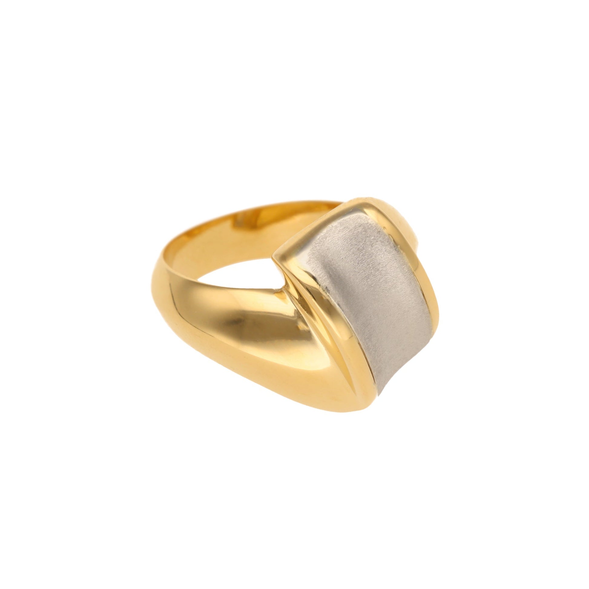 Anel em Ouro Amarelo e Ouro Branco de 19kl (T16) - Loja do Ouro