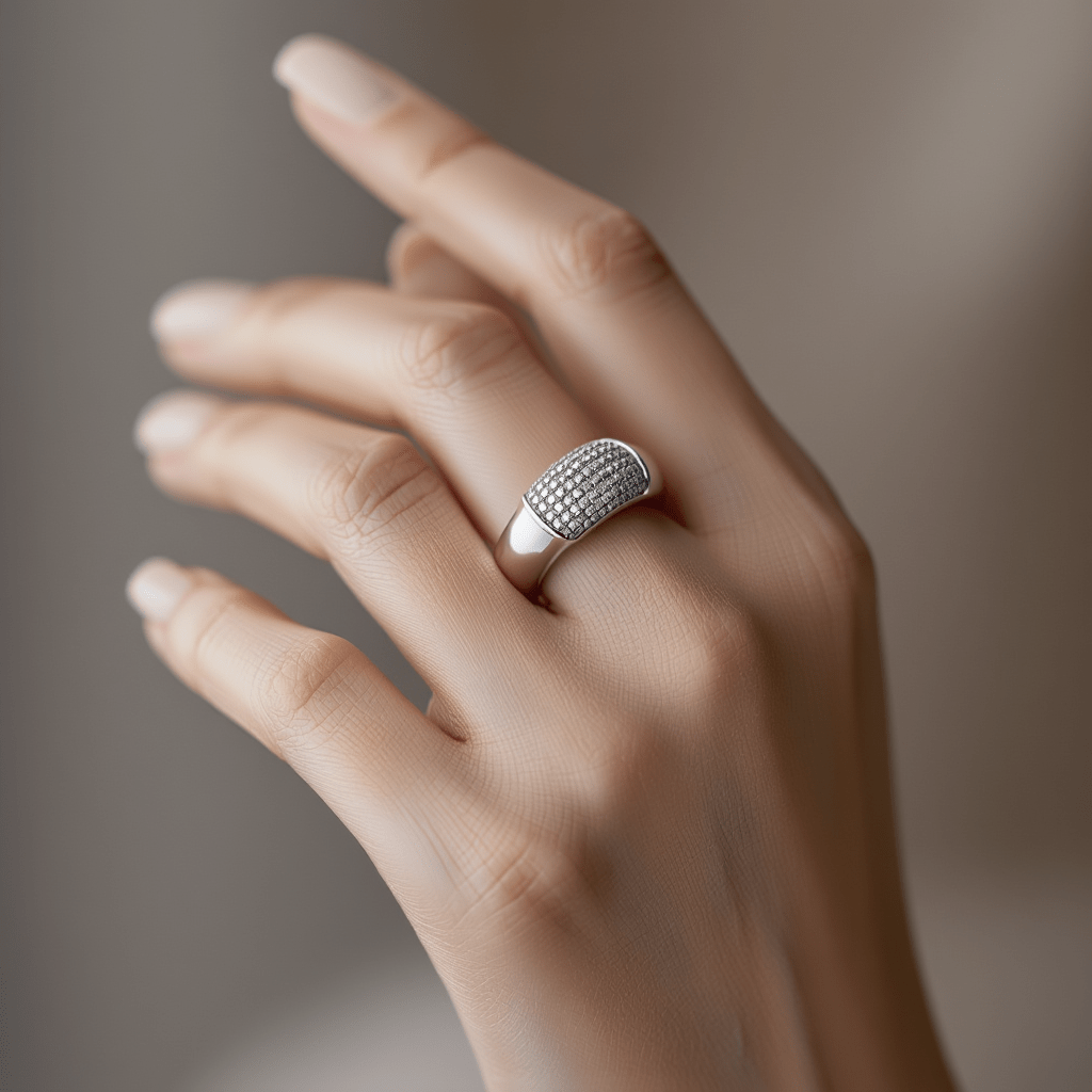 Anel em Prata com Pavê de Zircónias - Loja do Ouro