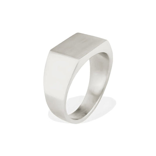 Anel Mesa Retangular em Aço - Loja do Ouro