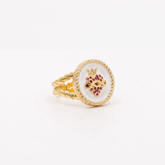 Anel Prata Dourada Royal Vaticano - Loja do Ouro