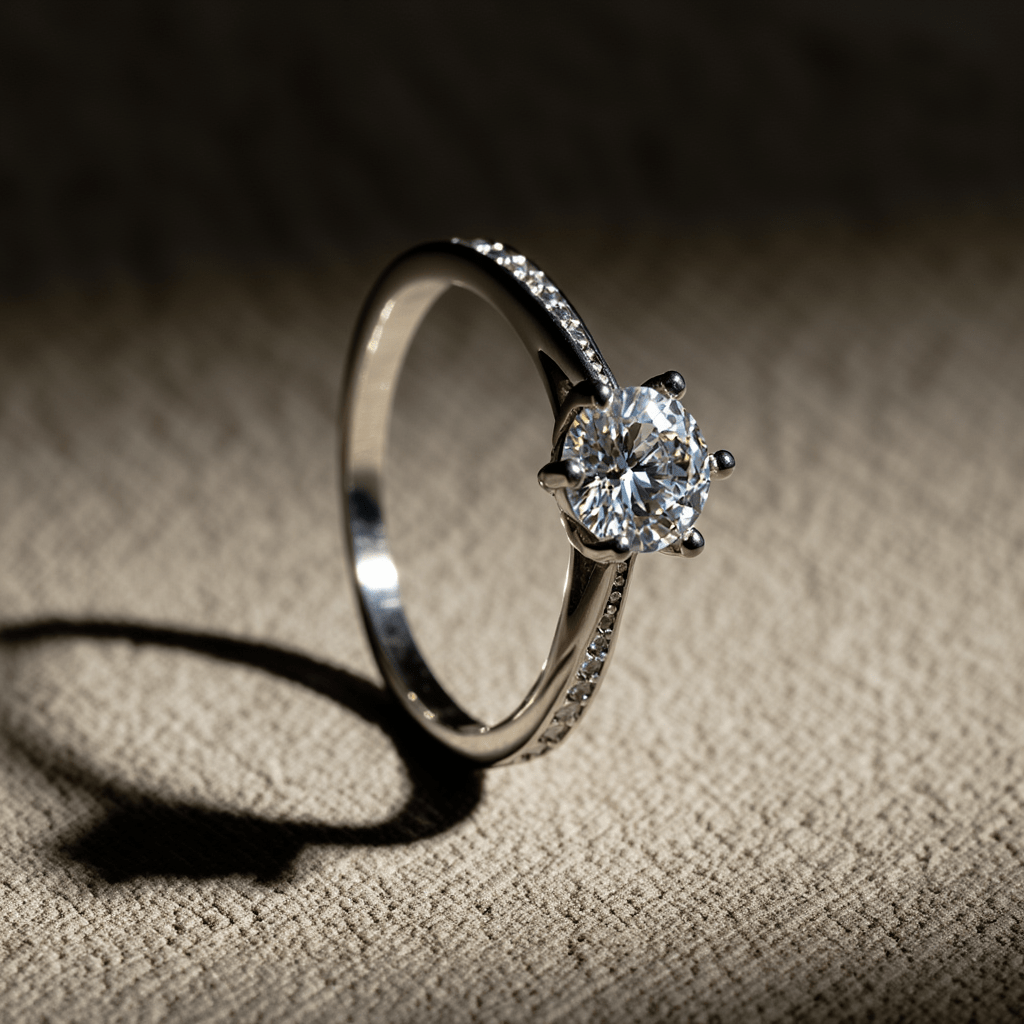 Anel Solitário em Prata com Zircónia (7mm) e aro cravejado Zircónias - Loja do Ouro