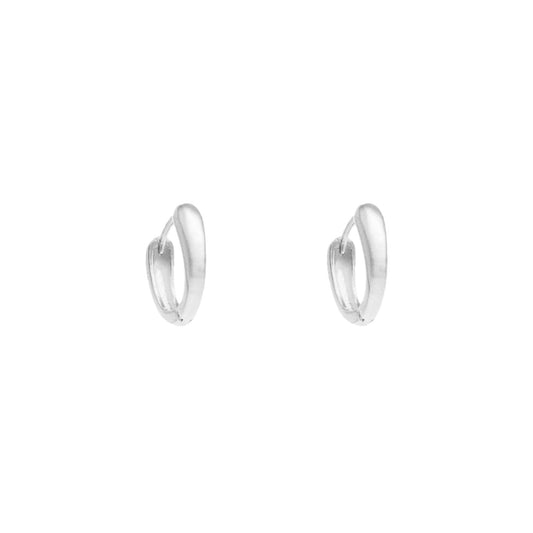 Argolas Ovais em Prata (1.1cm) - Loja do Ouro
