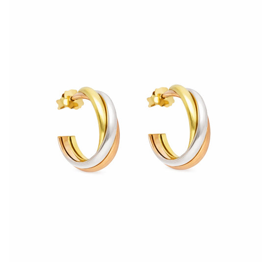 Argolas Tricolor em Ouro de 19kl - Loja do Ouro