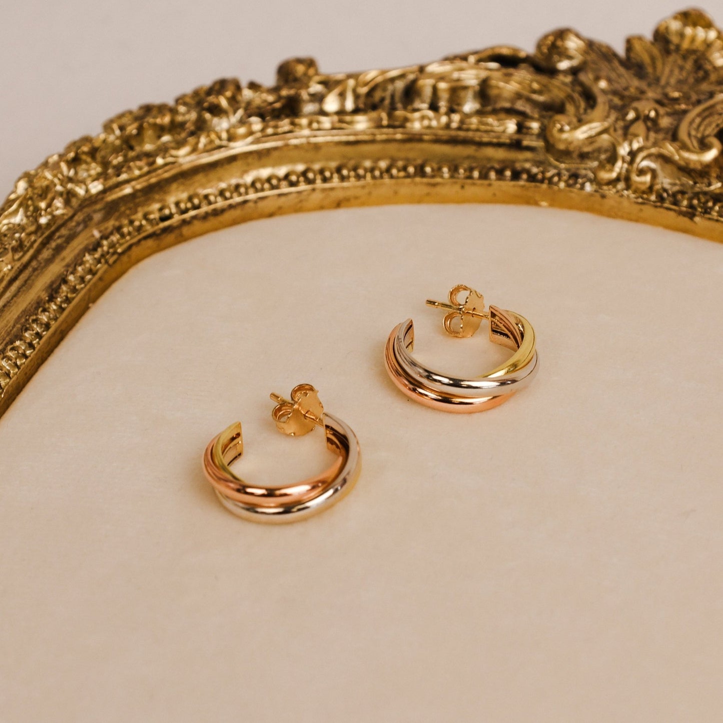 Argolas Tricolor em Ouro de 19kl - Loja do Ouro