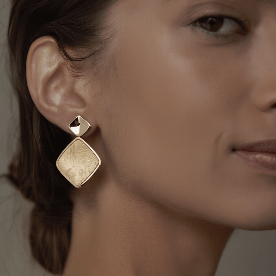 Brincos Alma Lusitana II em Prata Dourada (4.5cm) - Loja do Ouro