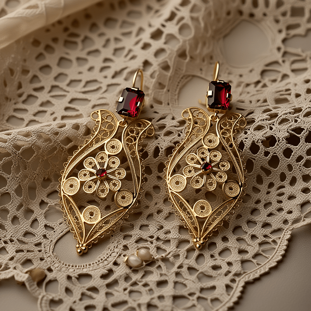 Brincos Amália em Prata Dourada (6cm) - Loja do Ouro