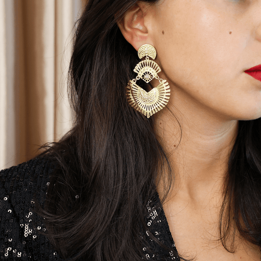 Brincos Aurora em Prata Dourada e Pérola Aqua - Loja do Ouro