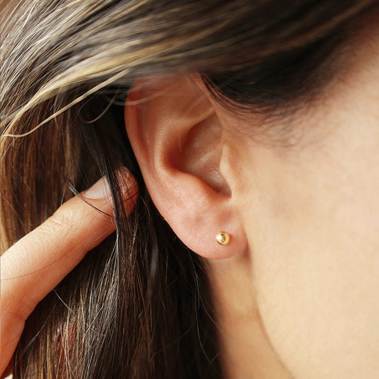 Brincos Bola em Ouro 19kl (3mm) - Loja do Ouro