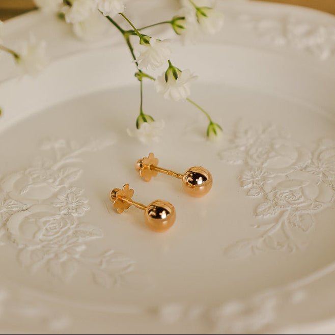 Brincos Bola Lisas em Ouro 19kl - Loja do Ouro