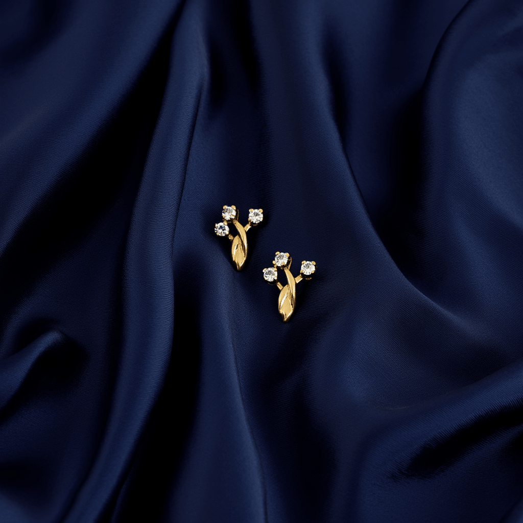 Brincos Bouquet em Ouro 19kl com Zircónias - Loja do Ouro