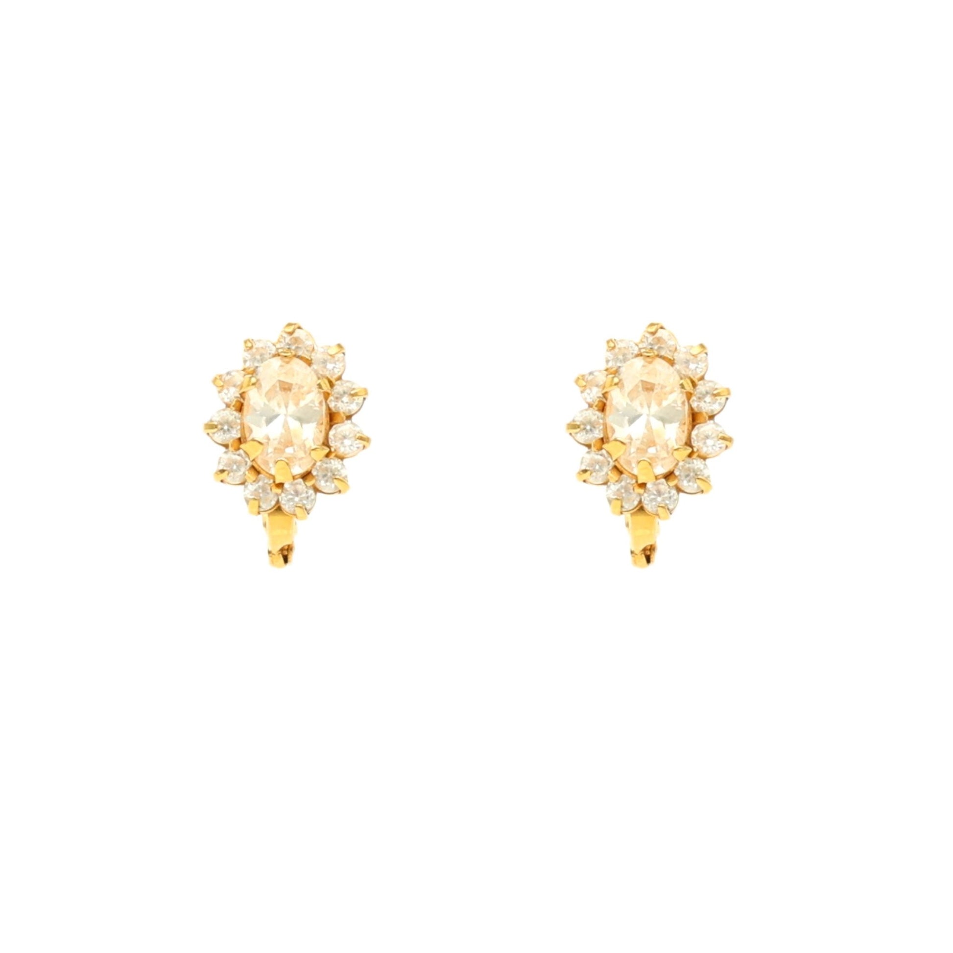 Brincos Chuveiro em Ouro 19kl com Zirconias - Loja do Ouro