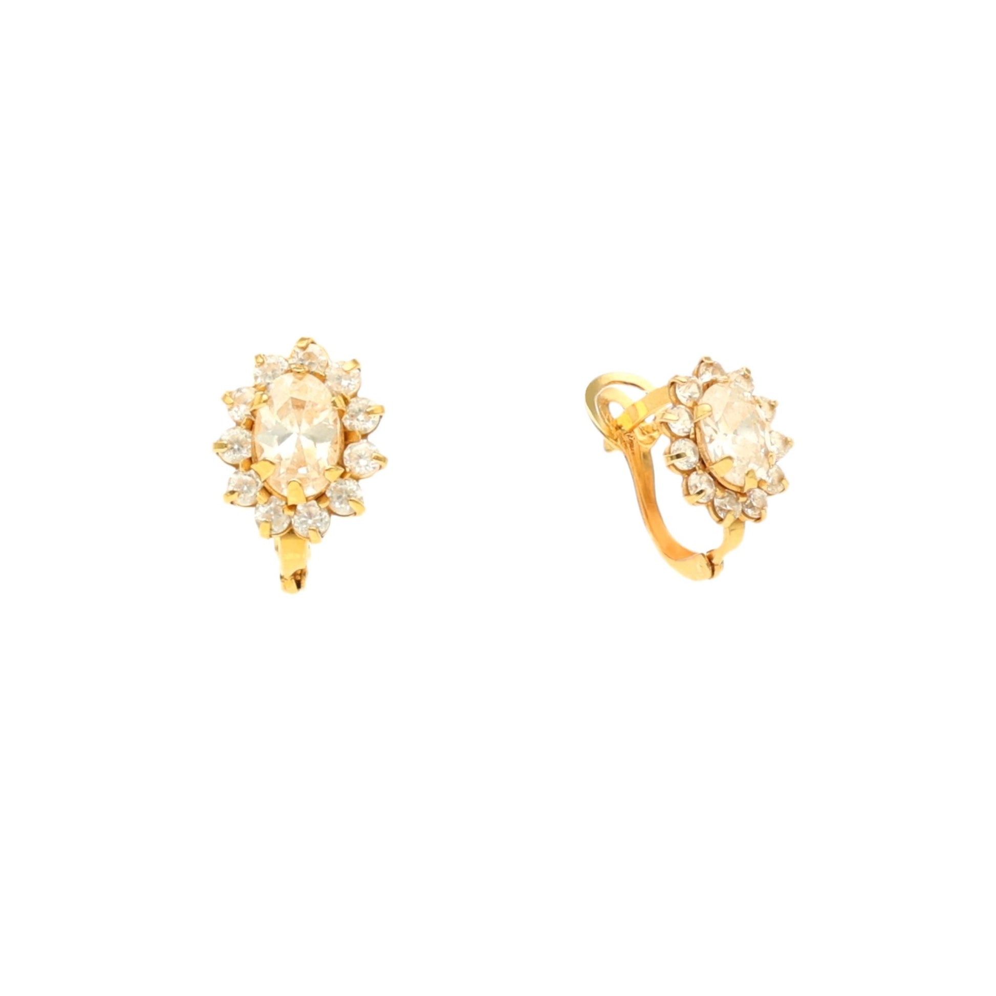 Brincos Chuveiro em Ouro 19kl com Zirconias - Loja do Ouro