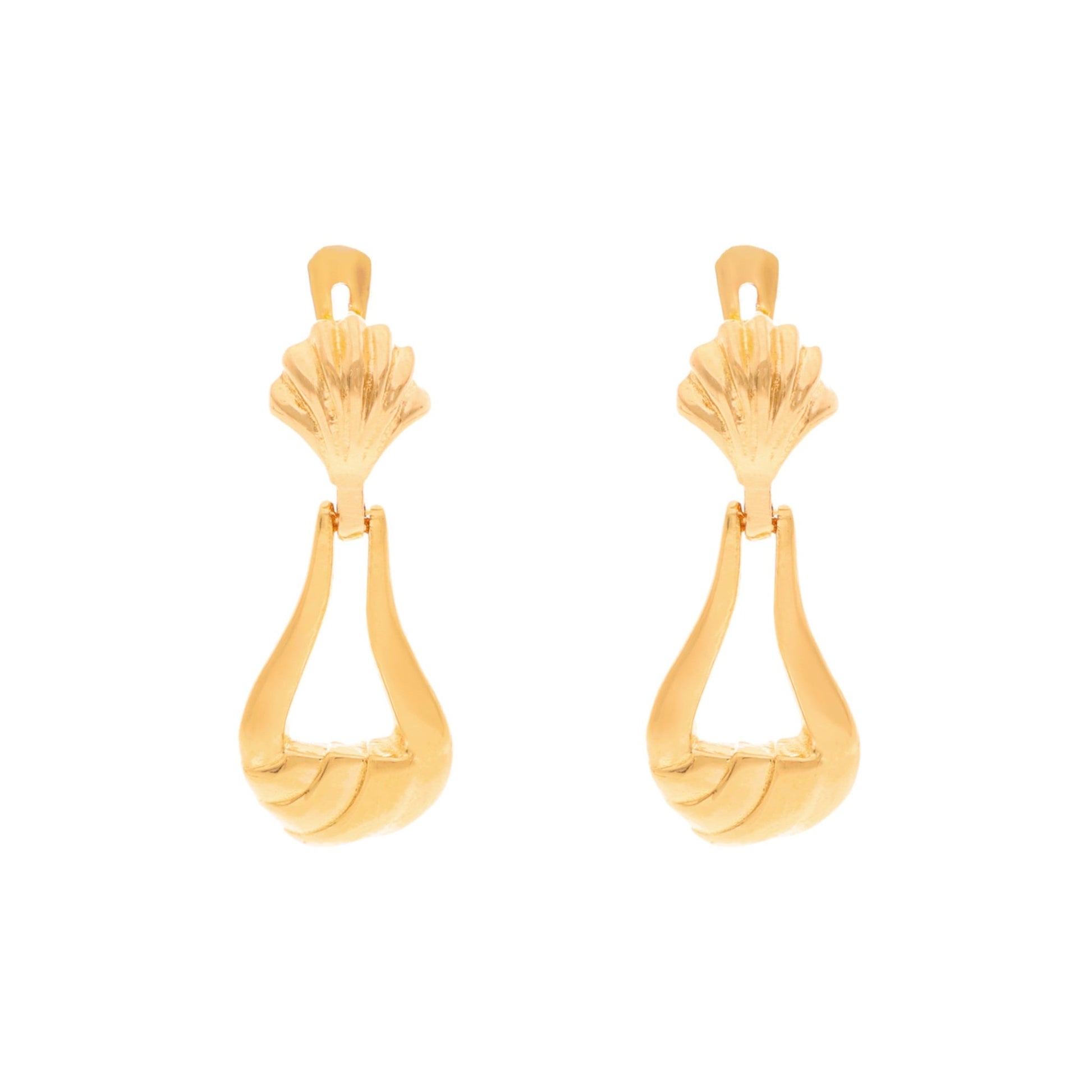 Brincos Concha Articulados em Ouro 19kl - Loja do Ouro