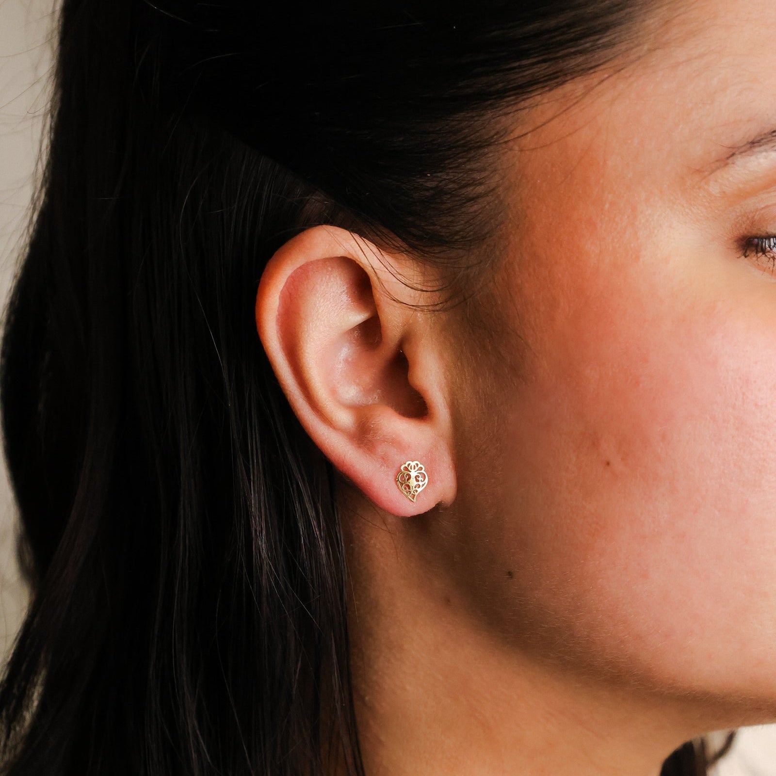 Brincos Coração de Viana em Ouro 19kl - Loja do Ouro