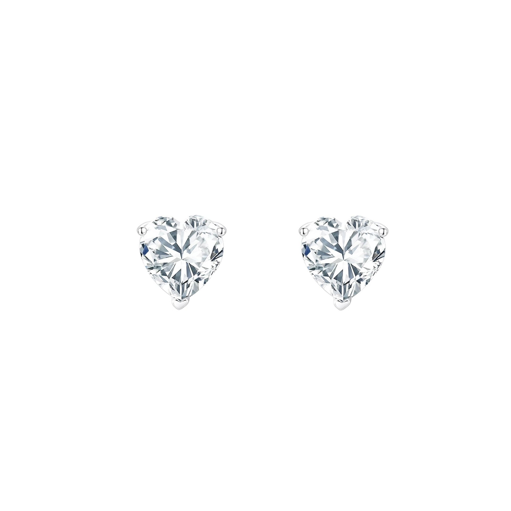Brincos em Prata com Zircão Coração - Loja do Ouro